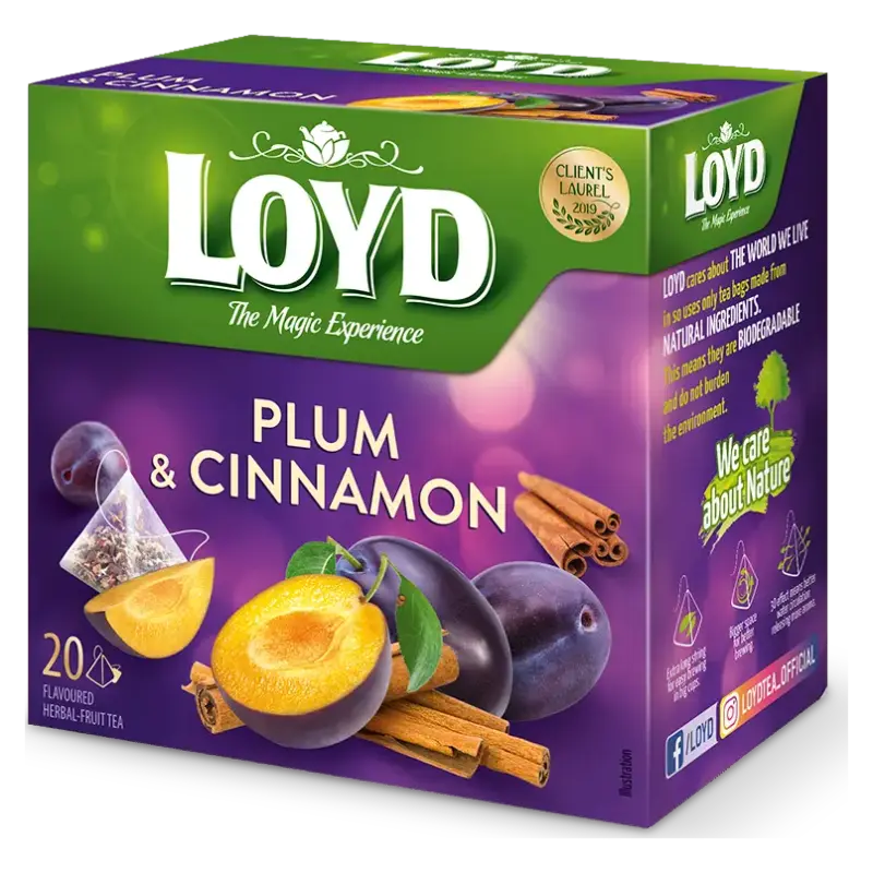 Чай зі зливною та корицею Loyd Plum&Cinnamon 20 пірамідок Польща