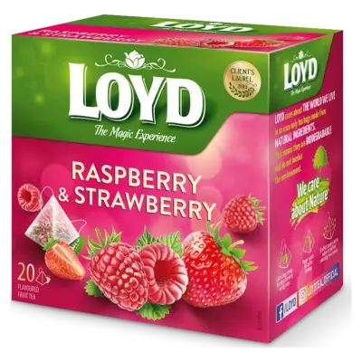 Чай з малиною та полуницею Loyd Raspberry&Strawberry 20 пірамідок (40г) Польща