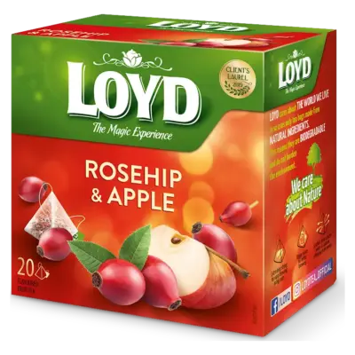 Чай з шипшиною і яблуком Loyd Rosehip& Apple 20 пірамідок (40г) Польща