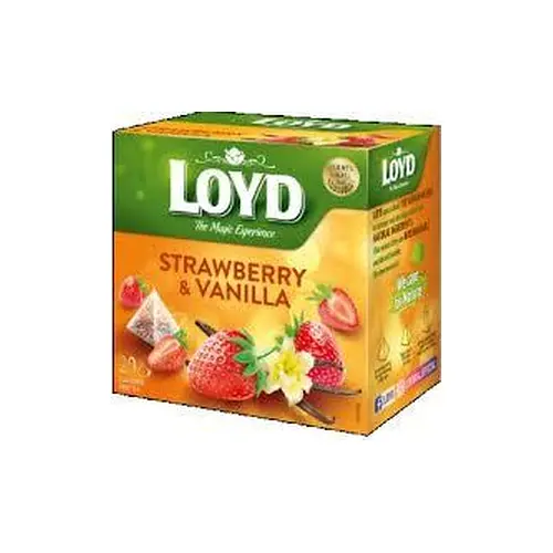 Чай з полуницею та ваніллю Loyd Strawberry-Vanilla 20 пірамідок (40г) Польща