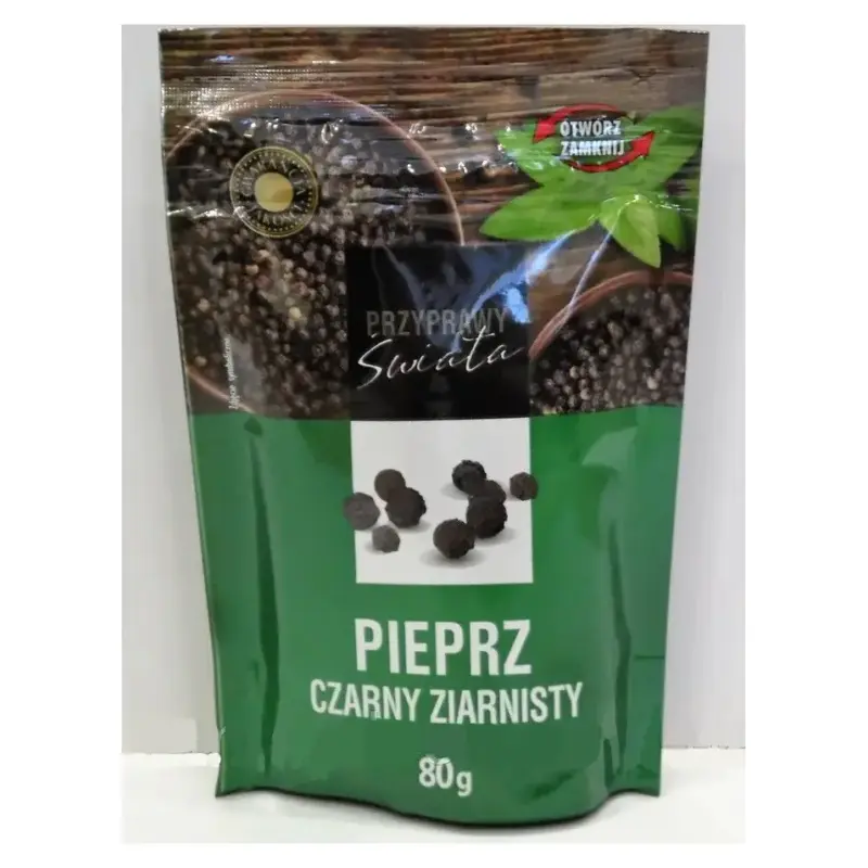Перець чорний горошком Przyprawa Swiata Pieprz Czarny Ziarnisty 80г