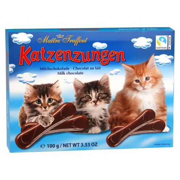 Шоколад молочний фігурний (Кошенята) Katzenzungen Maitre Truffout 100г Австрія