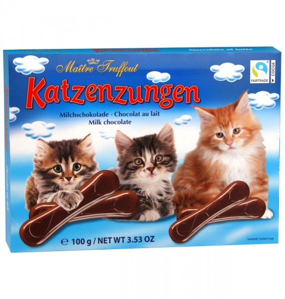Шоколад молочний фігурний (Кошенята) Katzenzungen Maitre Truffout 100г Австрія