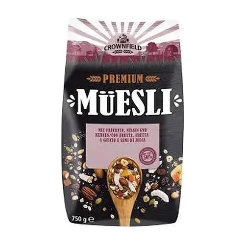Кранчі (хрусткі мюслі) Crunchy Crownfield з малиною 350 г