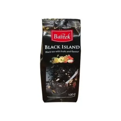 Чай чорний листовий з фруктами Bastek Island black (Чорний острів) з фруктами Польща 100г