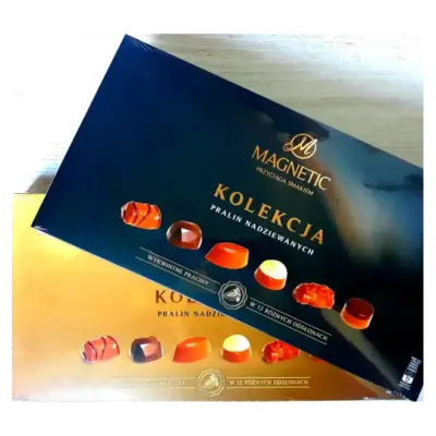 Цукерки шоколадні з праліне MAGNETIC Kolekcja 12 смаків 300г