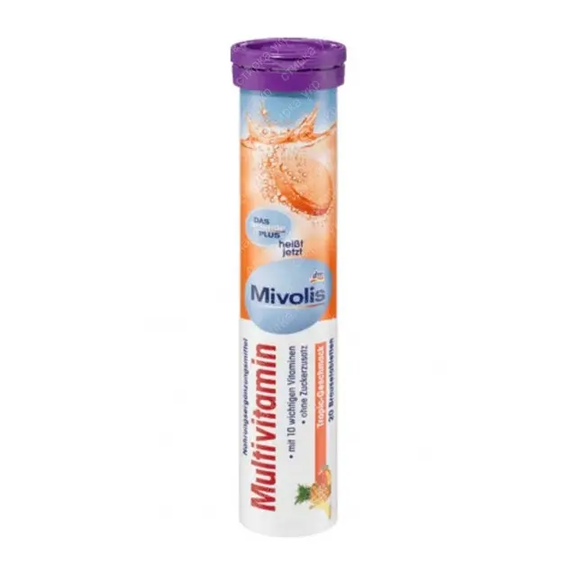 Вітаміни шипучі Mivolis Multivitamin Tropic Німеччина 20 шт.