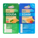 Сир у пластинках Gouda + Edam Mlekpol 500 г (2 х 250 г) Польща