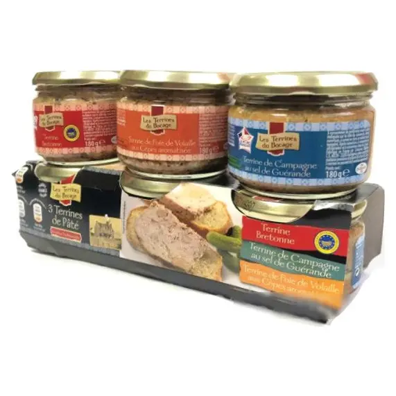 Паштет Les Terrines Du Bocage 3 різновиди 540 г (3х1808) Франція
