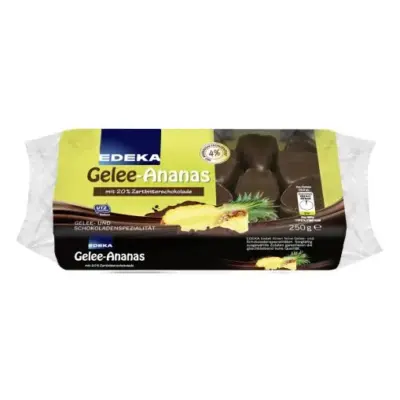 Цукерки шоколадні з ананасом Edeka Gelee Ananas 250г Німеччина
