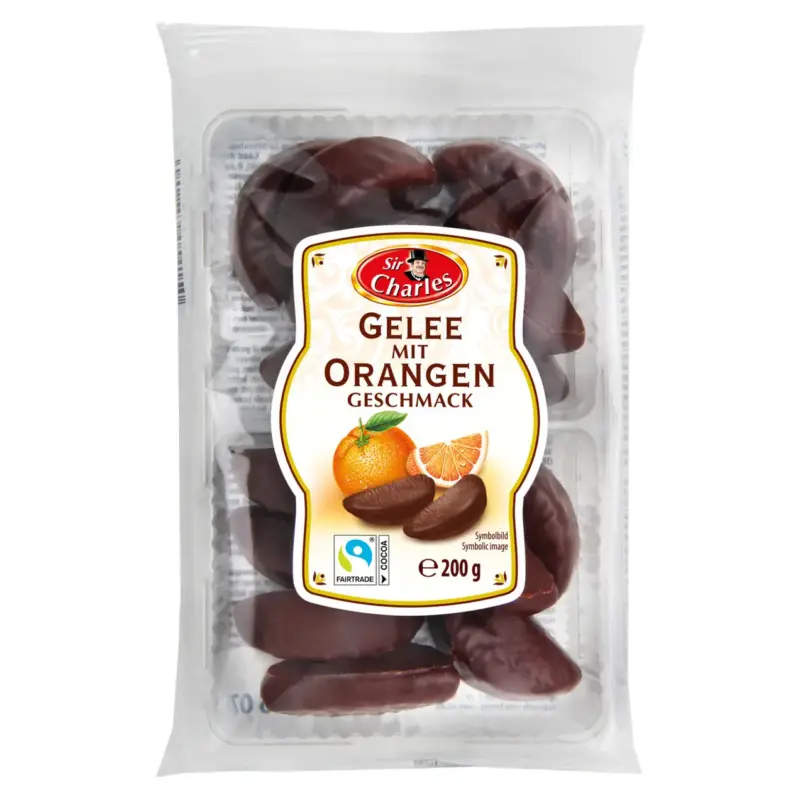 Цукерки шоколадні з апельсиновою начинкою Gelee Orangen Sir Charles 200г Австрія