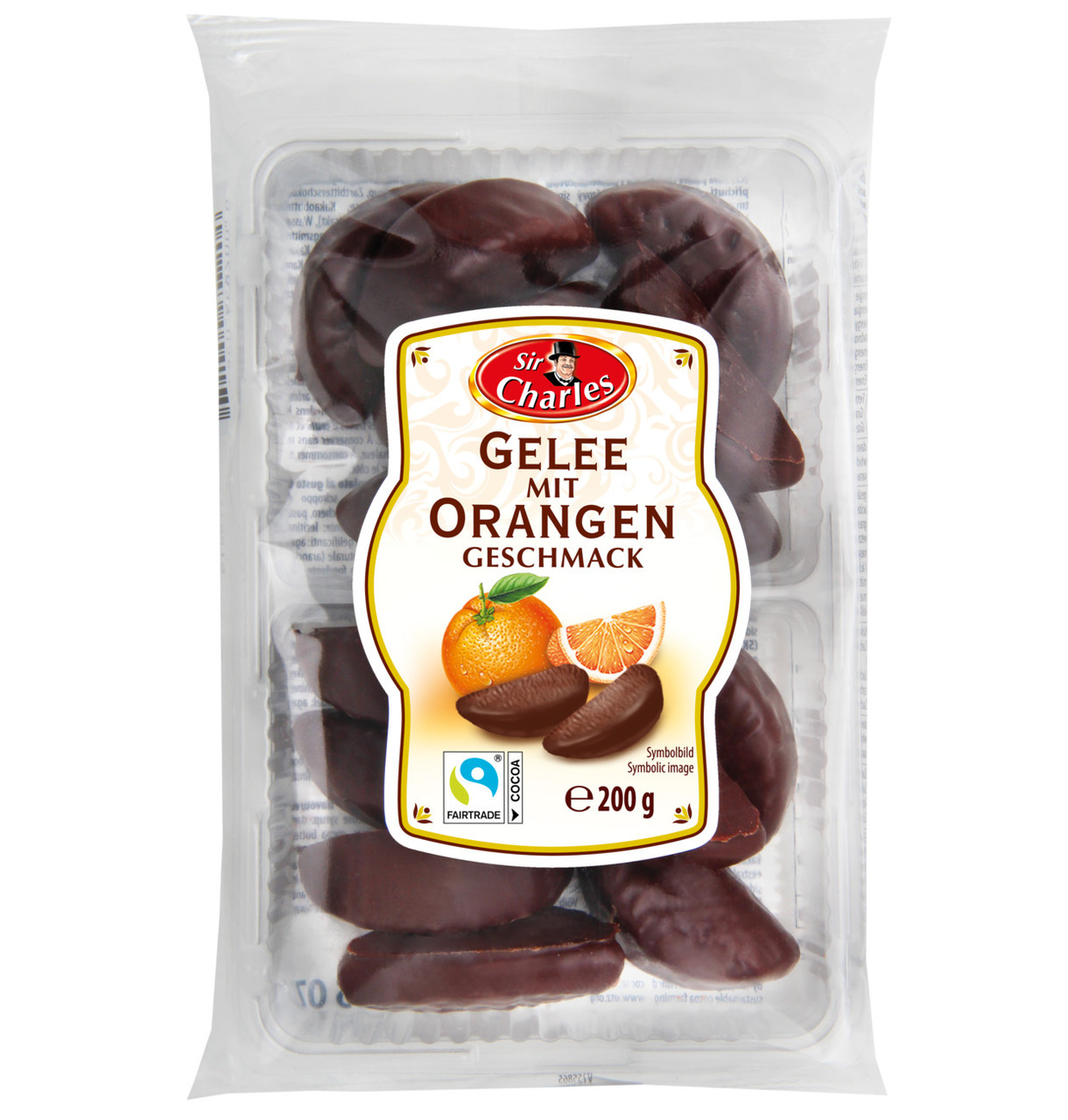 Цукерки шоколадні з апельсиновою начинкою Gelee Orangen Sir Charles 200г Австрія