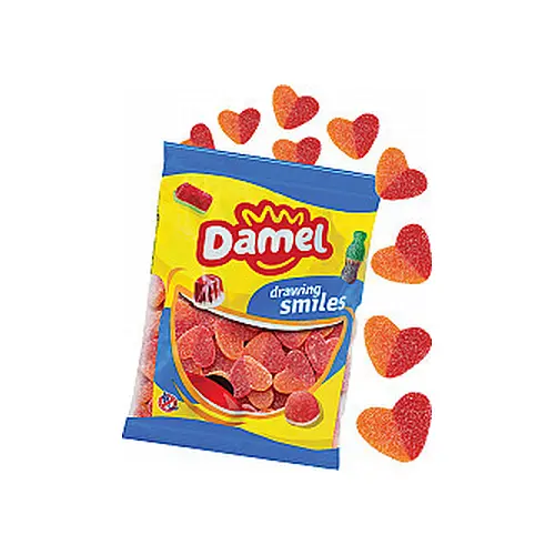 Желейні цукерки без глютену Персикове серце Damel Strawberry Peach Heart 1 кг Іспанія