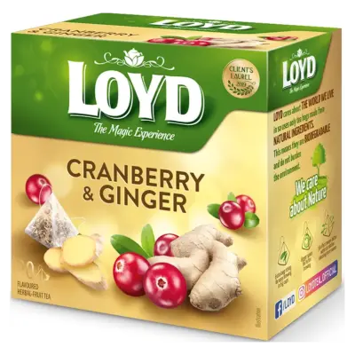 Чай із журавлиною й імбиром Loyd Cranberry&Ginger 20 пірамідок 40 г Польща