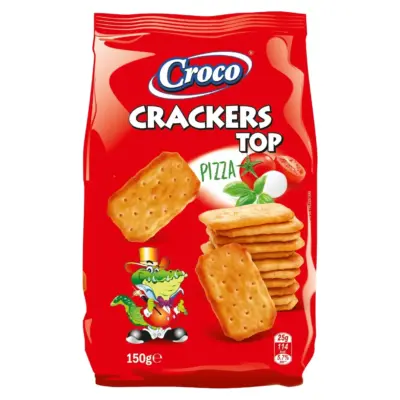 Крекер солоний зі смаком піци Croco Crackers TOP 150 г Румунія