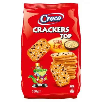 Крекер солоний із кунжутом Croco Crackers TOP 150 г Румунія