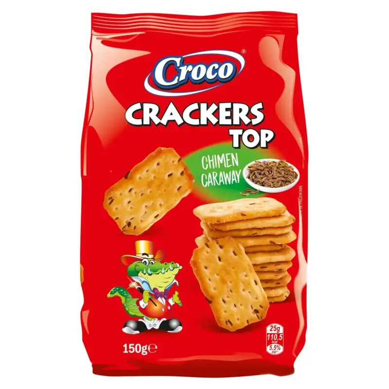 Крекер солоний з кмином Croco Crackers TOP 150 г Румунія