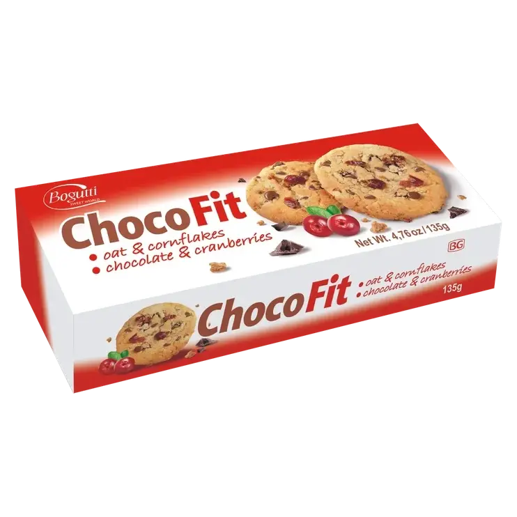 Печиво з шматочками журавлини та шоколаду  Bogutti Choco Gutti 135г