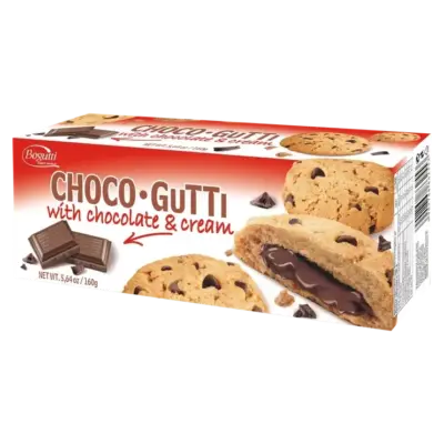 Печиво шоколадною начинкою та шматочками шоколаду  Bogutti Choco Gutti 160г