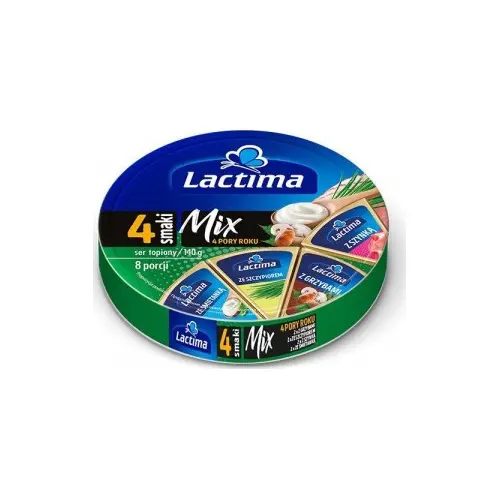 Сир плавлений Мікс порційний,Lactima Mix 4 смаки 140г
