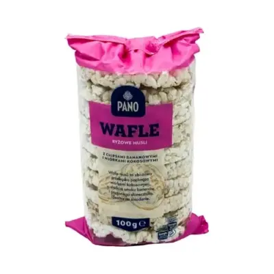 Рисові хлібці без глютену з бананом і кокосом Pano Wafle 100 г