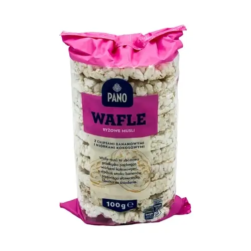 Рисові хлібці без глютену з бананом і кокосом Pano Wafle 100 г