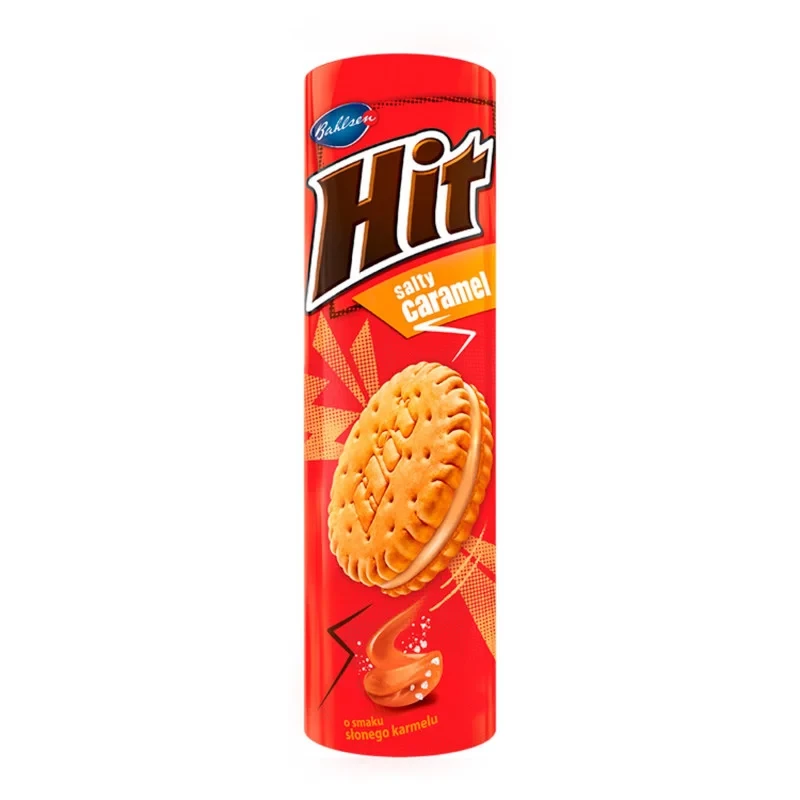 Печиво сендвіч Hit Salty Caramel із солоною карамеллю Польща 220г