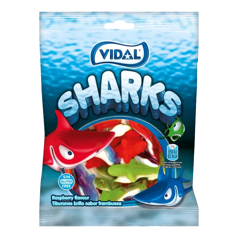 Желейні цукерки Без глютену Акули Sharks ТМ VIDAL 90 г Іспанія