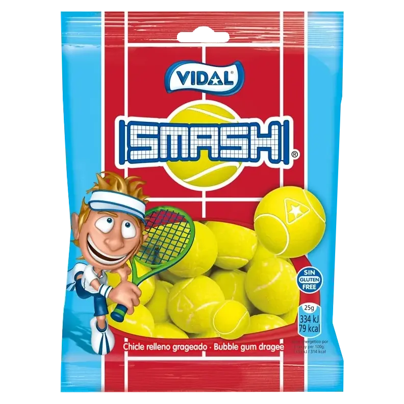 Жувальна гумка Без глютену Тенісні м’ячі Smash ТМ VIDAL Foot Balls 90г Іспанія