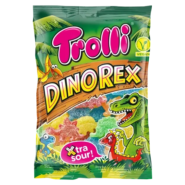 Желейні цукерки кислі Динозаврики Trolli Dino Rex Sour Німеччина 200г