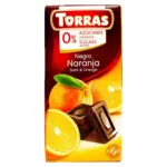 Шоколад без цукру і глютену Torras чорний з шматочками апельсина Іспанія 75г