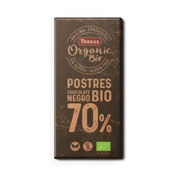 Шоколад без глютену Torras Organic Bio Postres 70% какао 200г Іспанія