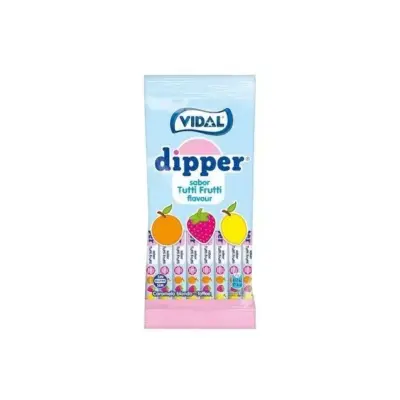 Жувальні цукерки Без глютену Палички Тутті ТМ VIDAL Dipper Tutti Fruitti 65 г Іспанія