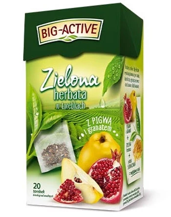 Чай зелений з айвою та гранатом і пелюстками соняшника Big Active 20 пакет.х 1.7 г Польща