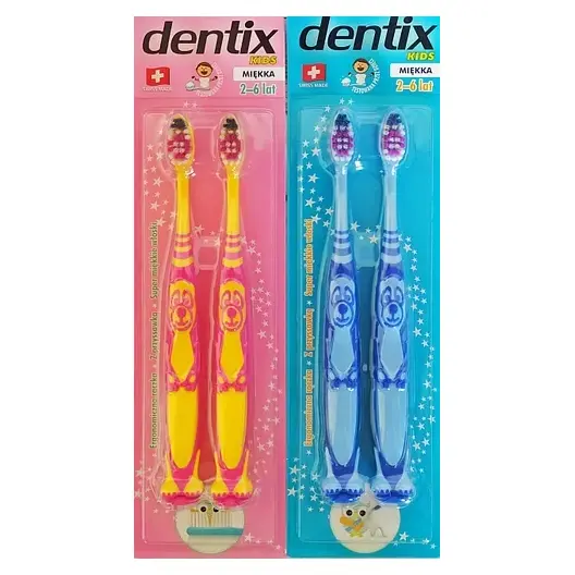 Дитяча зубна щітка Dentix Kids від 2 до 6 років (2 щітки) Швейцарія
