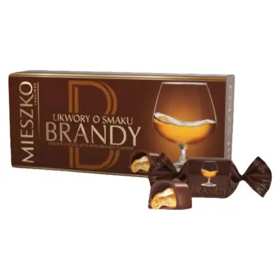 Шоколадні цукерки лікер Бренді Mieszko Brandy 180г Польща