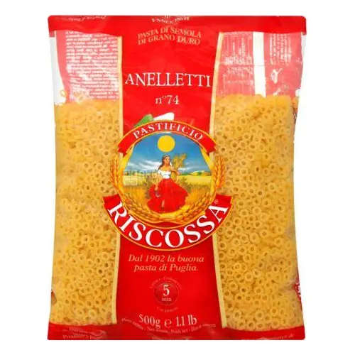 Макаронні вироби (паста) Колечка Riscossa Aneletti N 74 500г Італія