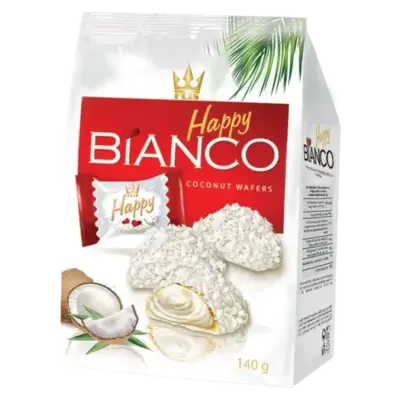 Кокосові вафлі Happy Bianco Coconut 140 г Польща