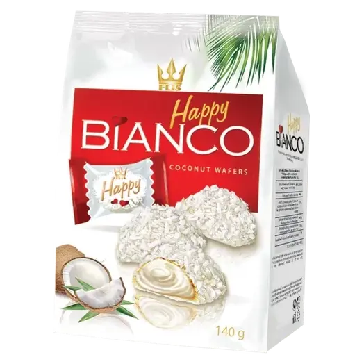 Кокосові вафлі Happy Bianco Coconut 140 г Польща