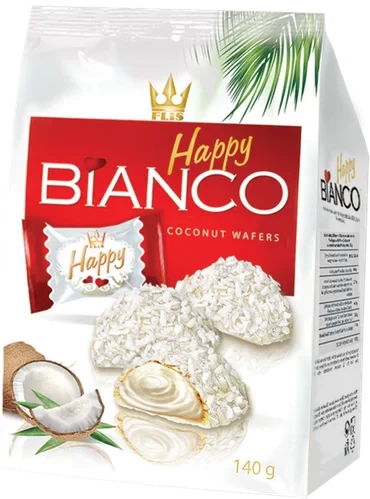 Кокосові вафлі Happy Bianco Coconut 140 г Польща