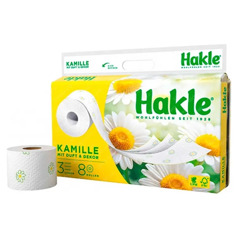 Туалетний папір 3-шаровий Ромашка Hakle Kamille 8 шт Німеччина