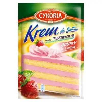 Крем для тортів Полуничний Cykoria Krem do tortcow o smaku truskawkowym 100 г Польща