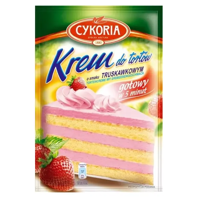 Крем для тортів Полуничний Cykoria Krem do tortcow o smaku truskawkowym 100 г Польща
