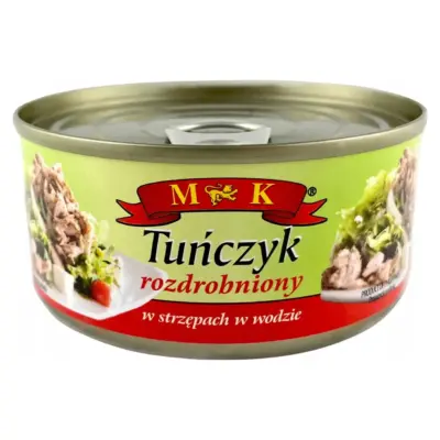Тунець подрібнений для салату M&K Tunczyk Rozdrobniony w wodzie Польща 170г