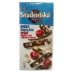 Шоколад чорний Studentska Pecet з вишнею та арахісом 170 г Чехія