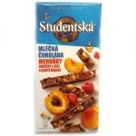 Шоколад молочної Studentska Pecet з абрикосом, маліною і арахісом 170 р Чехія