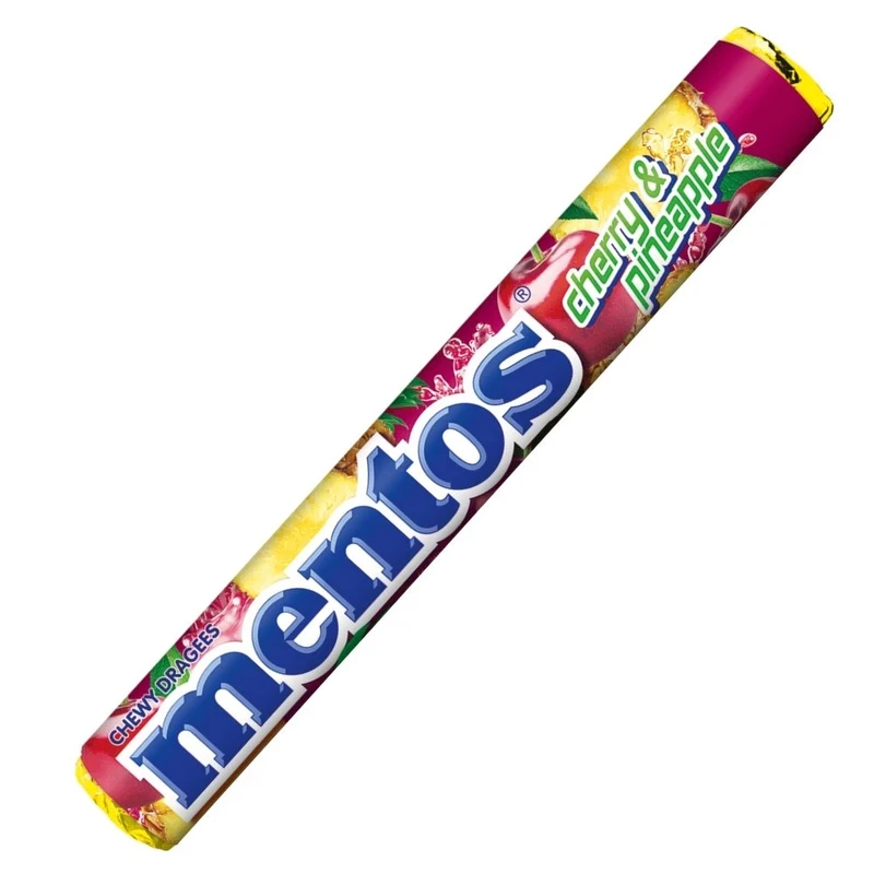 Жувальні драже вишня, ананас Mentos cherry pineapple 38 г