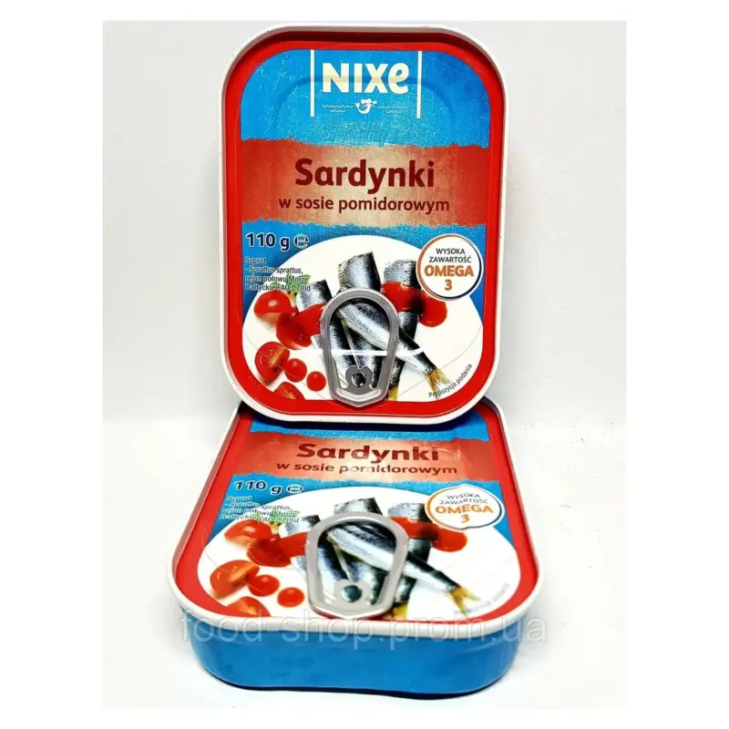 Сардинки в томатном соусе NIXE Sardynki w sosie pomidorowym 110г Польша