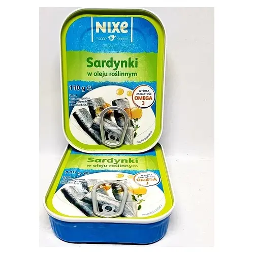 Сардинки в олії NIXE Sardynki w oleju roslinnym 110 г Польща