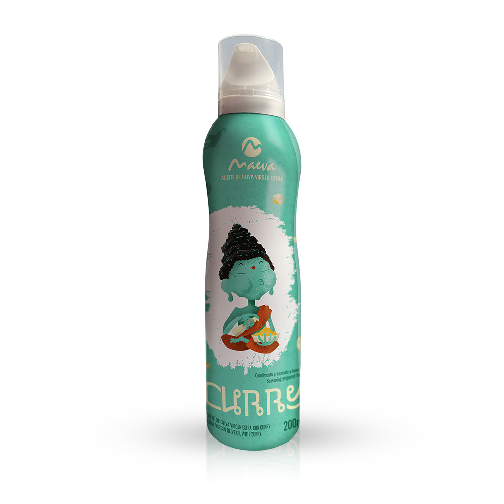 Олія оливкова в спреї Каррі Maeva Aceite de Olive Virgen Extra Curry Іспанія 200мл